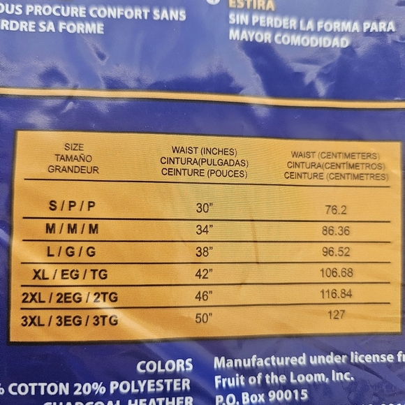 Fruit of The Loom Men's Gray Thermal Waffle Baselayer Pants Size L (38- 41") NEW - Picture 3 of 4